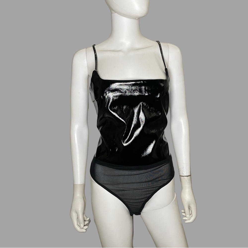 Forever 21 Black Shiny Bodysuit
